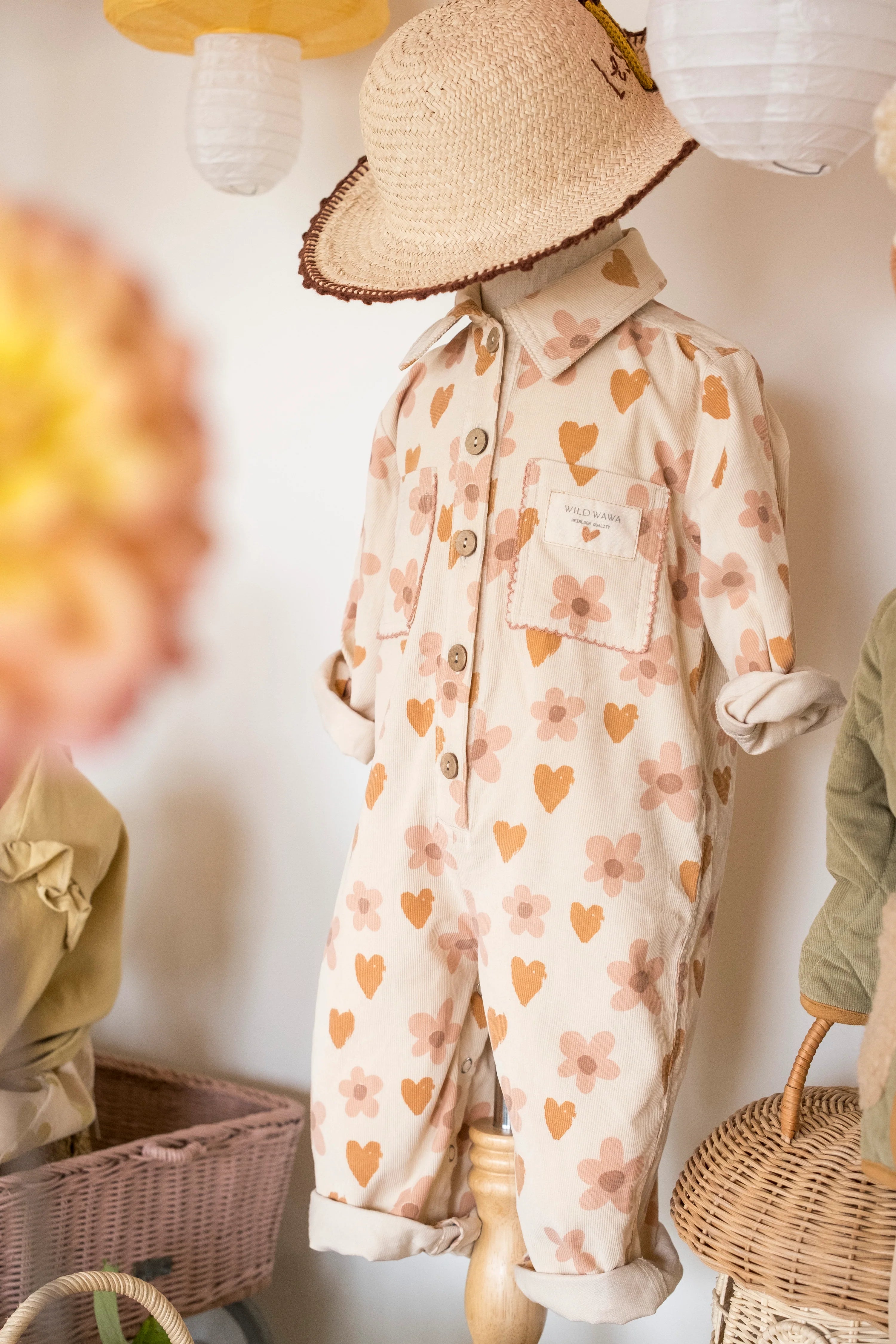 Rose Hearts Button Jumpsuit - Twinkle Twinkle Little One