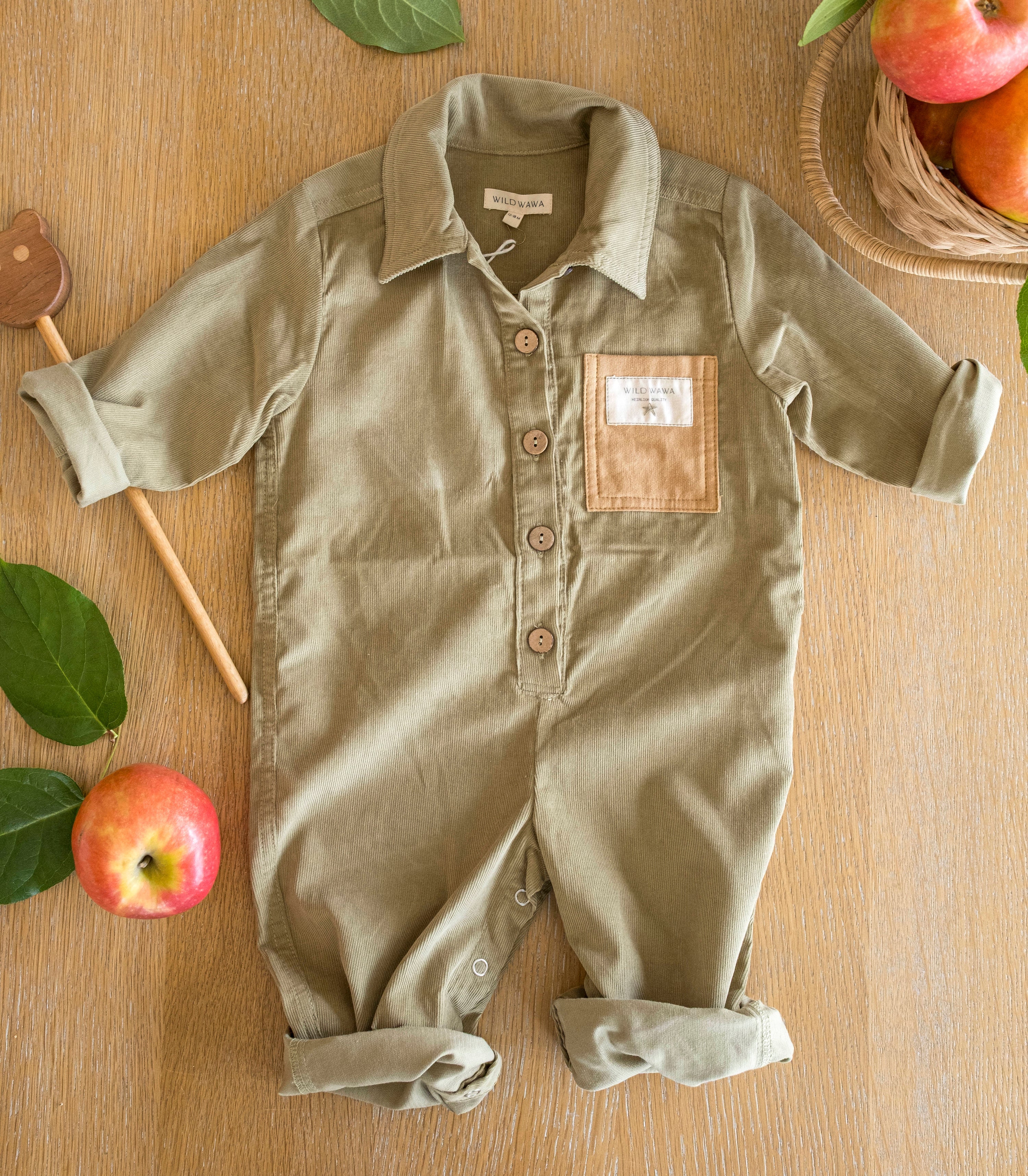 Olive Button Jumpsuit - Twinkle Twinkle Little One