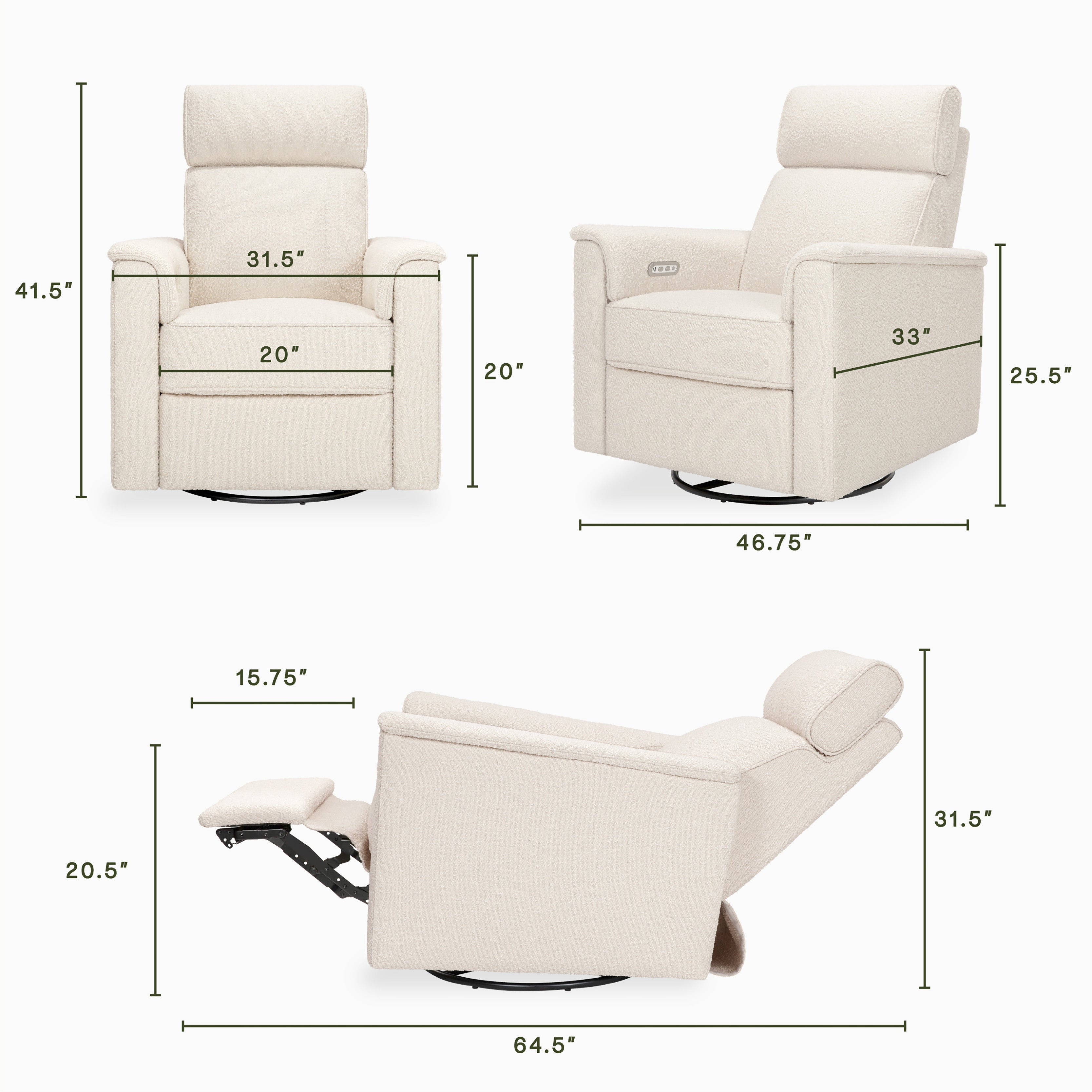 Namesake Willa Plus Power Glider Recliner + Power Headrest