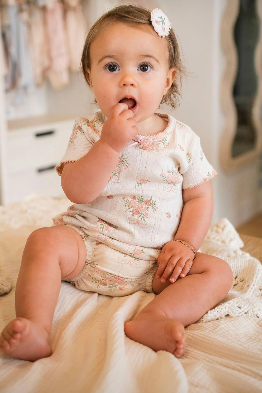 Pointelle Bloomer Set in Parfait Pink