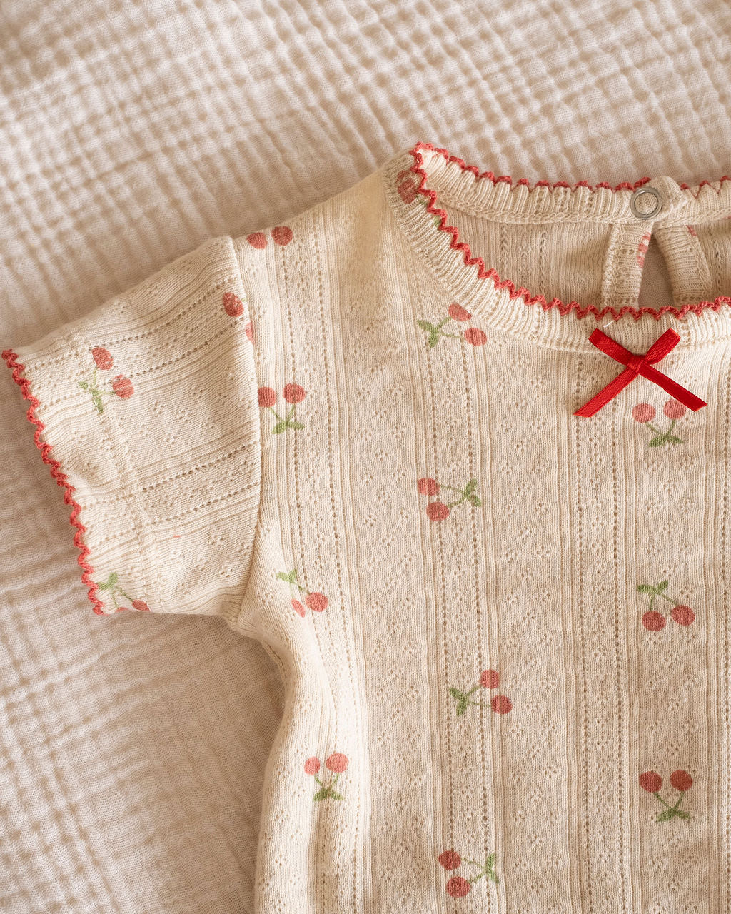 Pointelle Bloomer Set in Cherries