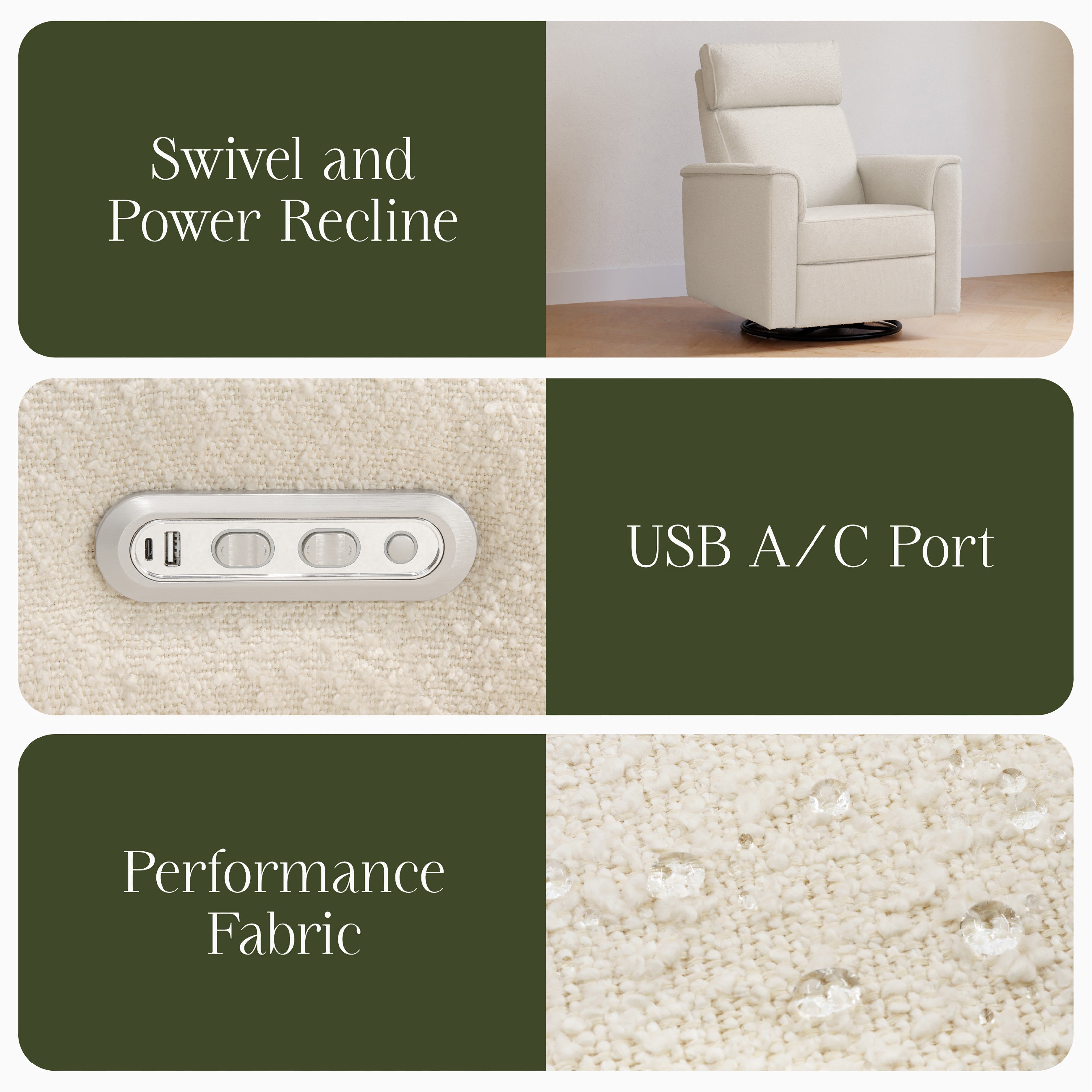 Namesake Willa Plus Power Glider Recliner + Power Headrest