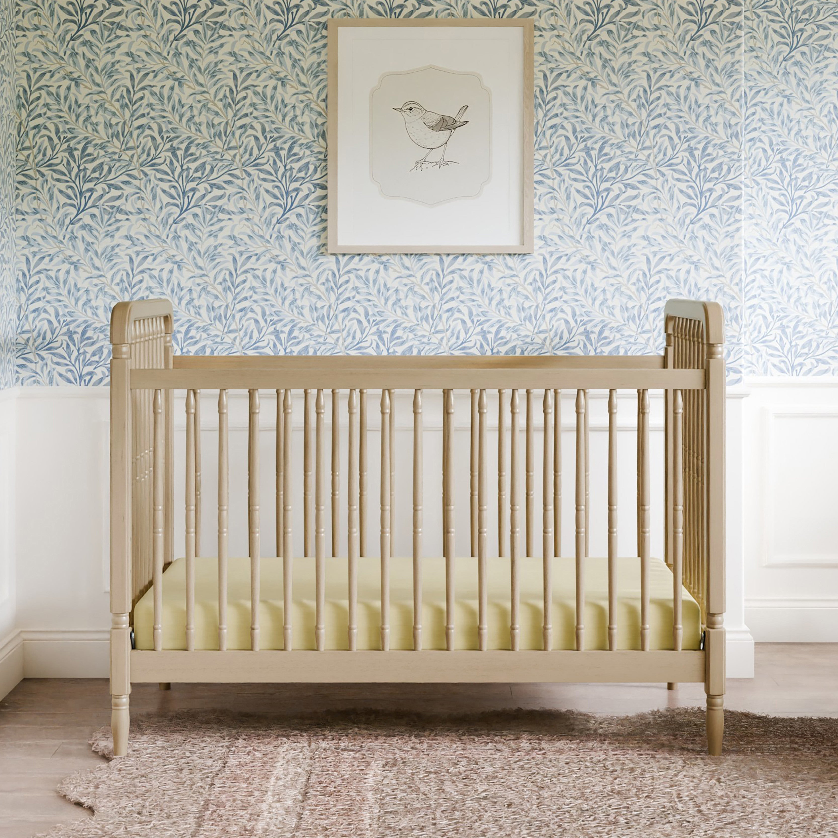 Namesake Liberty 3-in-1 Convertible Spindle Crib with Toddler Bed Conversion Kit