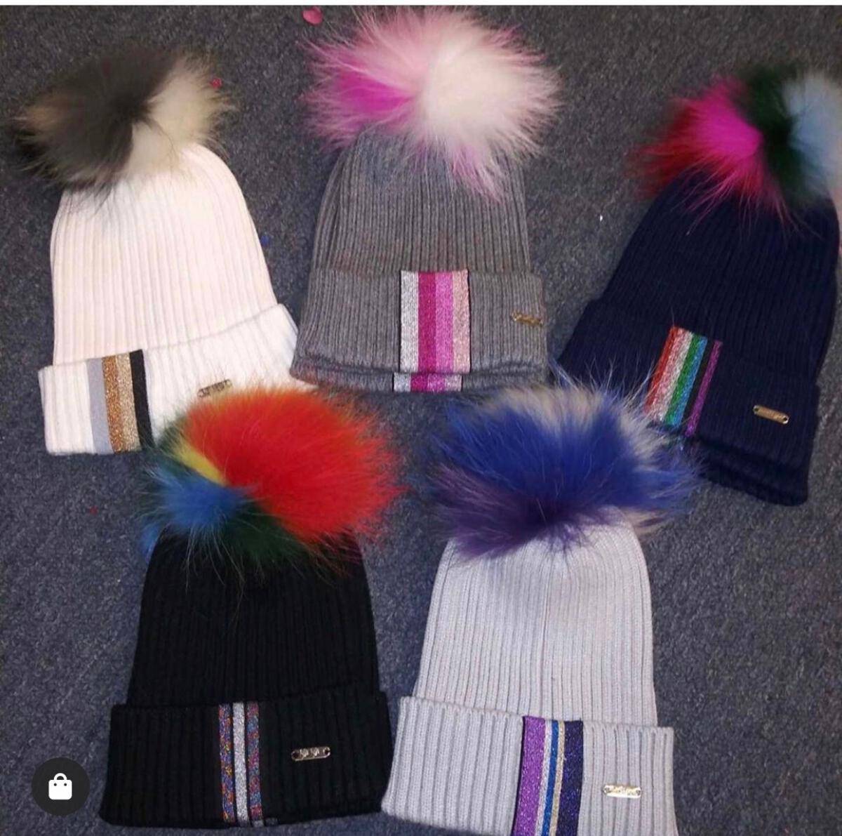 Lorax Ribbed Beanie Hat With Multi Fur Pom - Twinkle Twinkle Little One