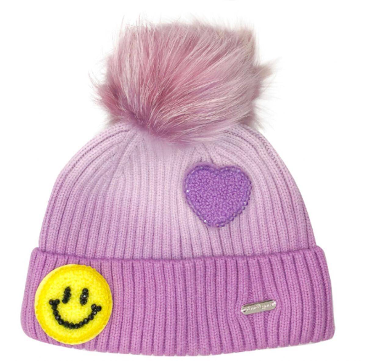 Patch Tie Dye Ombre Hat With Fur Pom - Twinkle Twinkle Little One