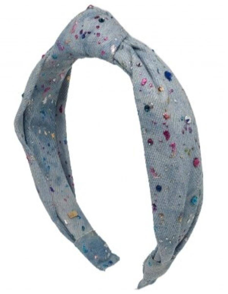 Light Denim Shimmer Splatter Stone Headband - Twinkle Twinkle Little One