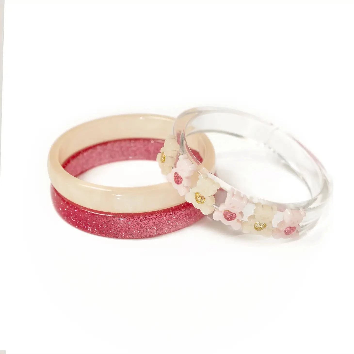 Multi Bears Pearl White+Vintage Pink Bangles (Set of 3) - Twinkle Twinkle Little One