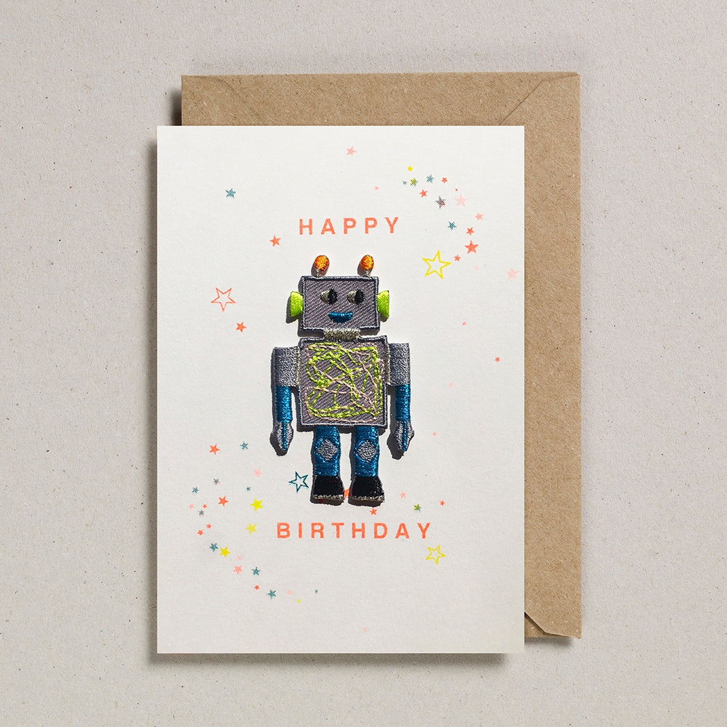 Happy Birthday Robot Patch Card - Twinkle Twinkle Little One
