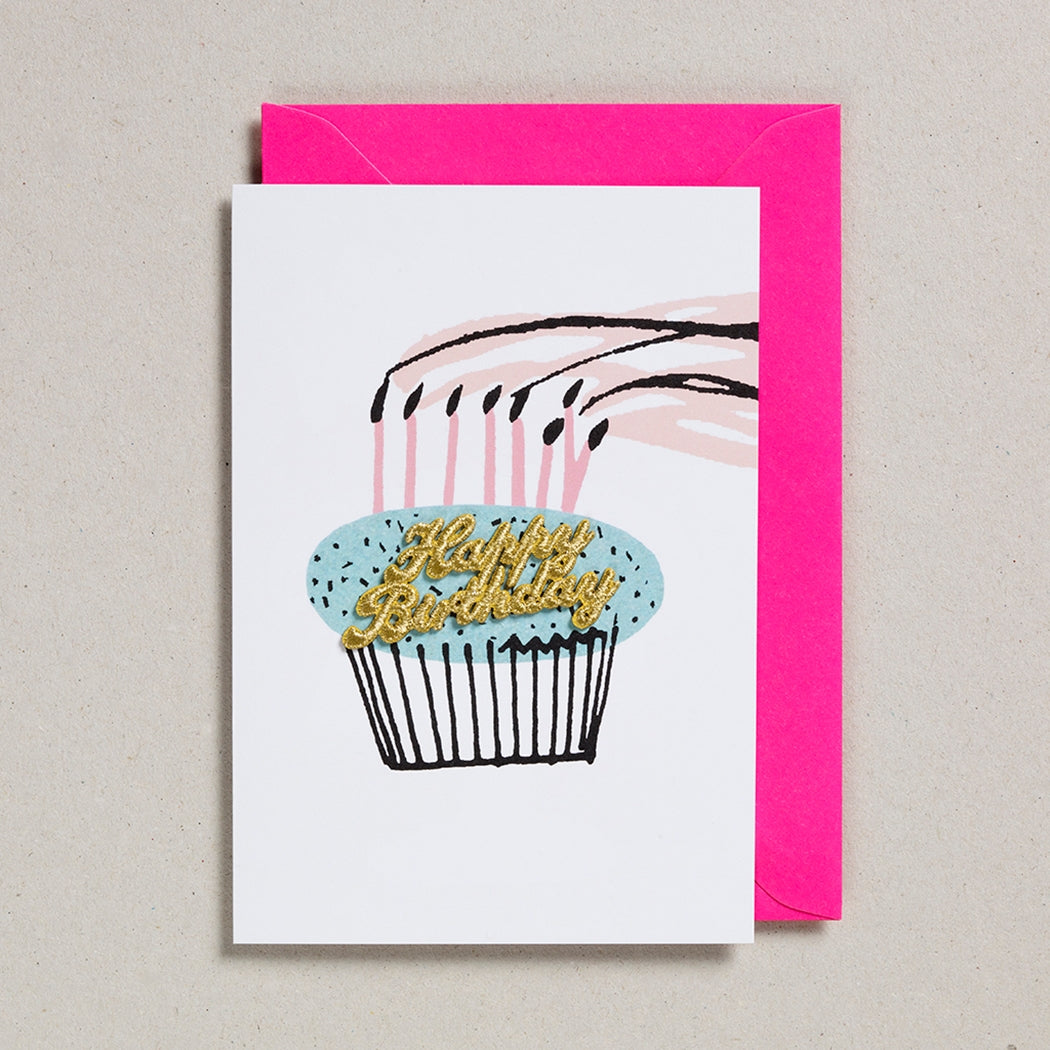 Happy Birthday Blue Cake Card - Twinkle Twinkle Little One