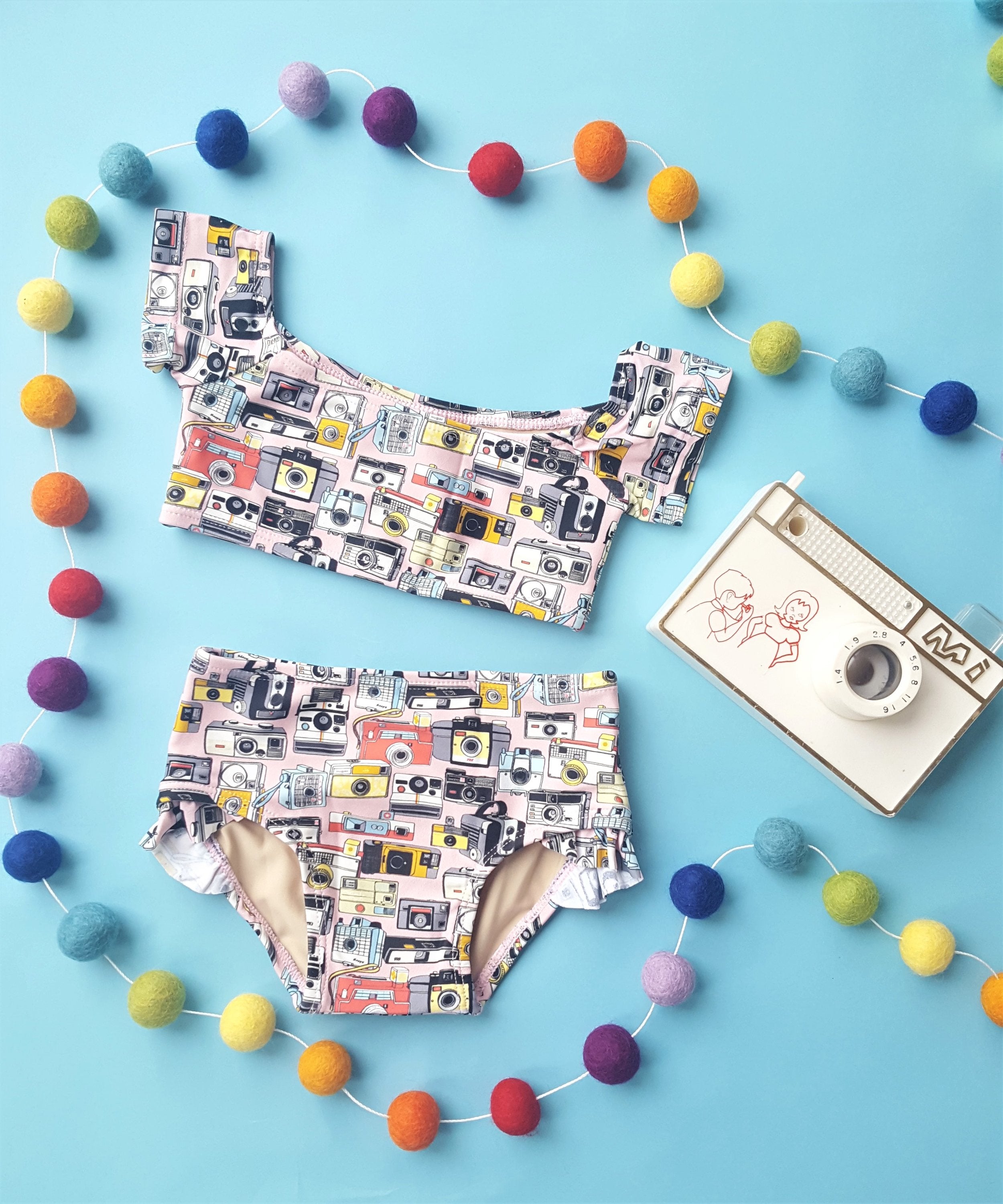Mini Pink Vintage Camera Print Bikini - Twinkle Twinkle Little One