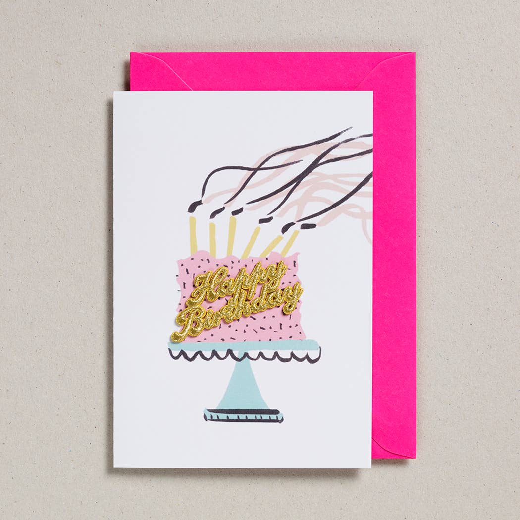 Happy Birthday Pink Cake Card - Twinkle Twinkle Little One