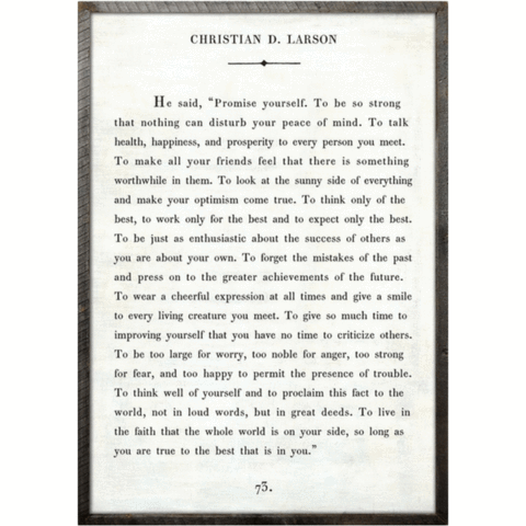 Christian Larson Art Piece