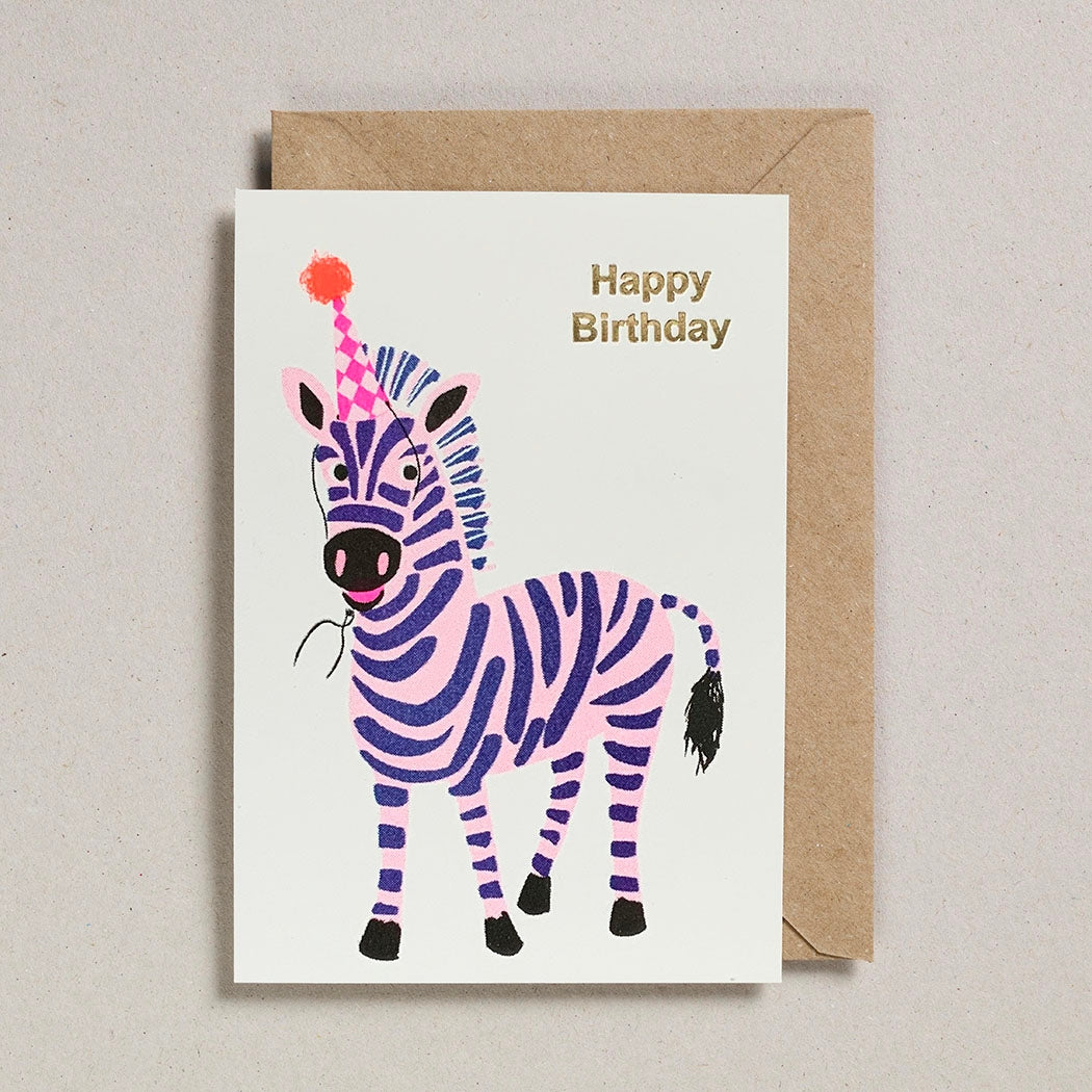 Happy Birthday Zebra Confetti Pets Card - Twinkle Twinkle Little One