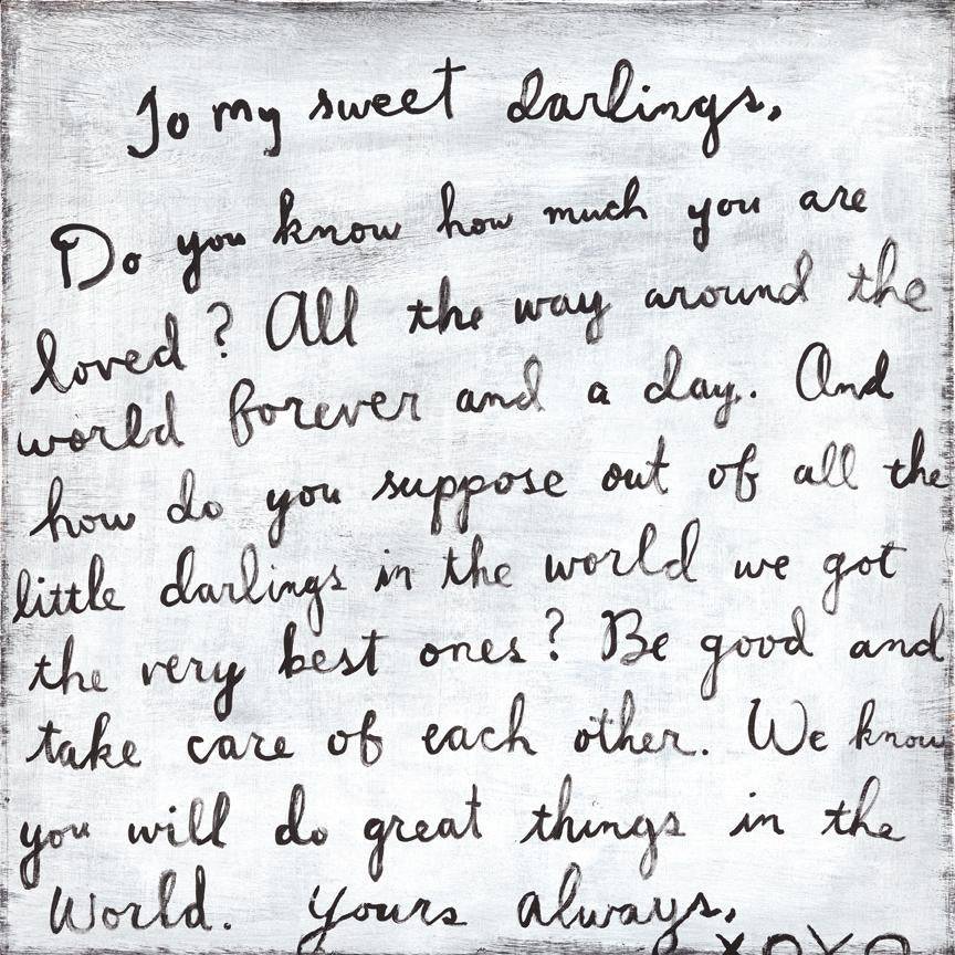 To My Sweet Darlings Art Piece