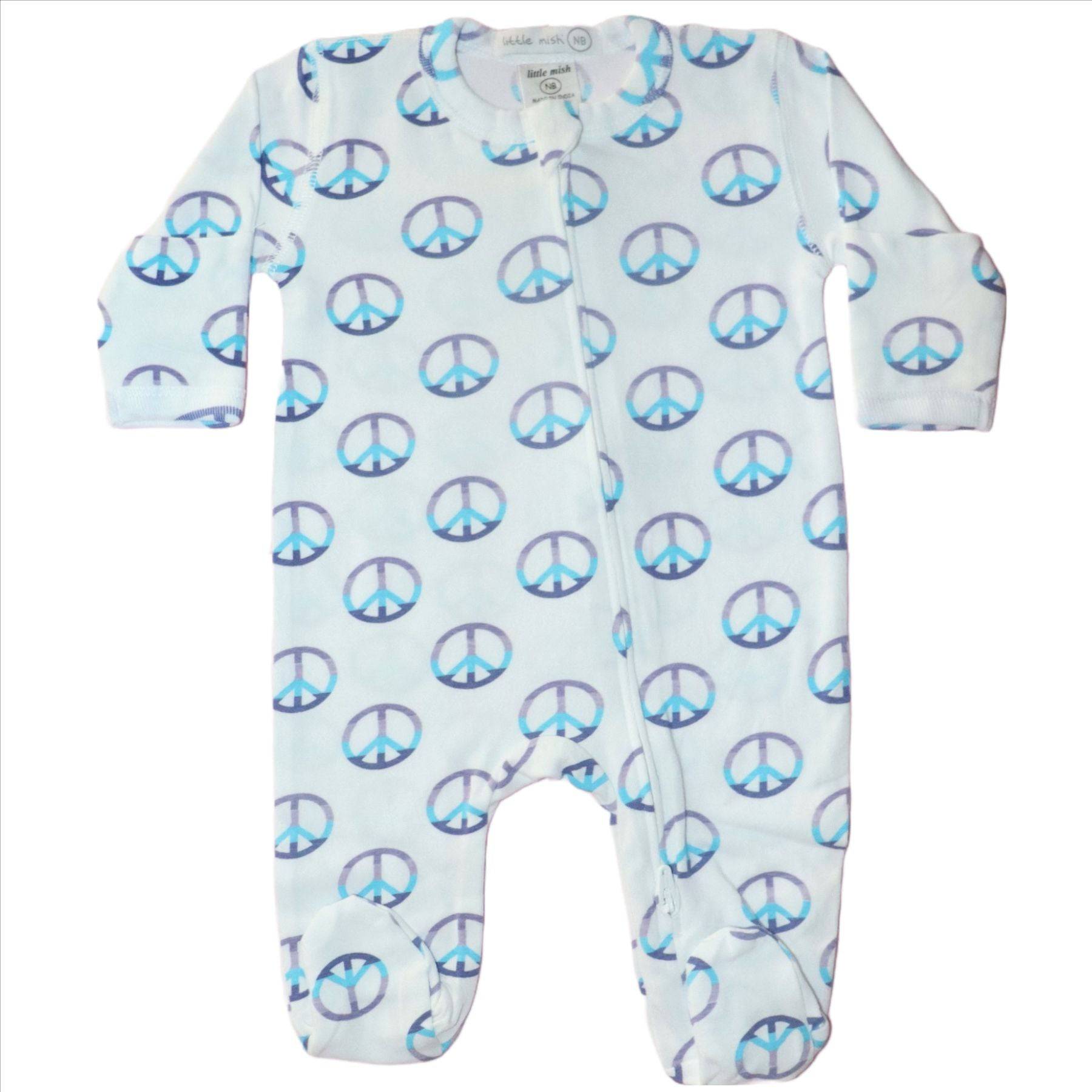 Lilac Peace Tie Dye Zipper Footie - Twinkle Twinkle Little One
