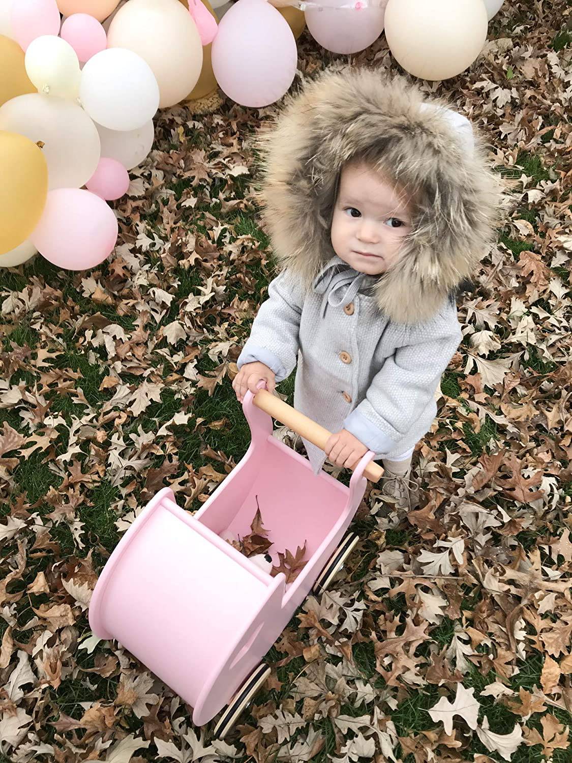Traditional Dolls Stroller (Pram) - Light Pink - Twinkle Twinkle Little One