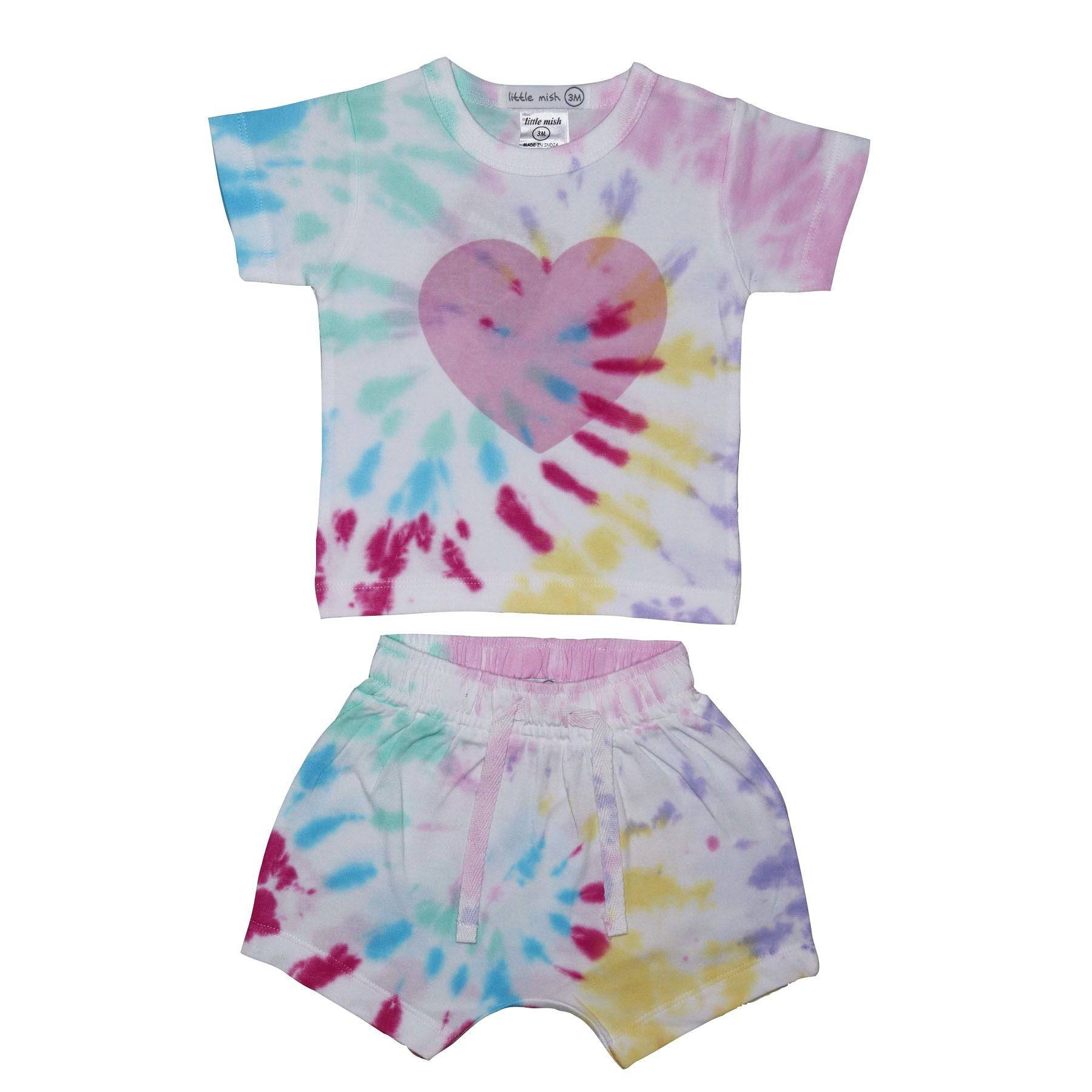 Tie Dye Rainbow Tee & Short Set - Twinkle Twinkle Little One