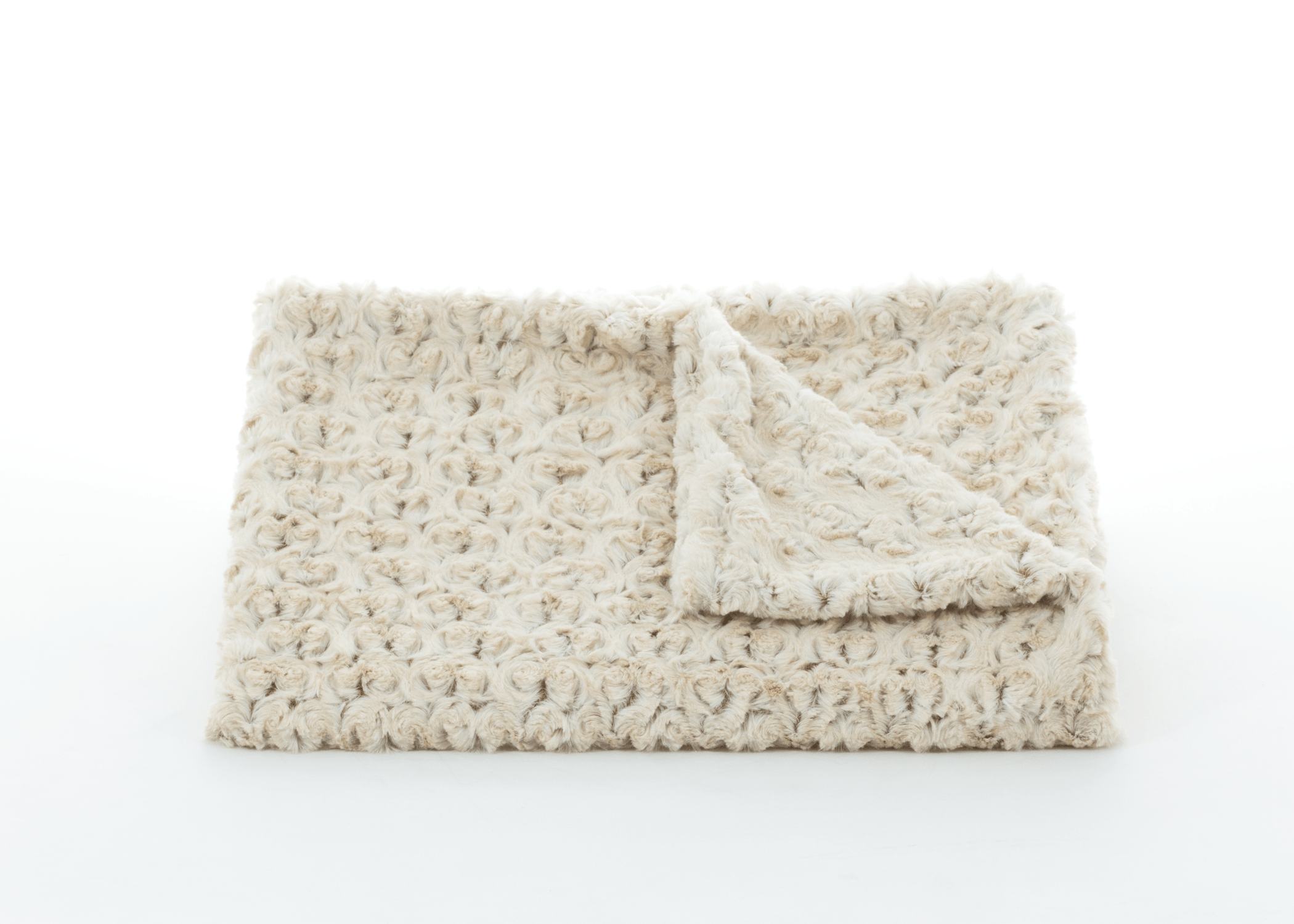Cream & Camel Two-Tone Rosebud Blanket