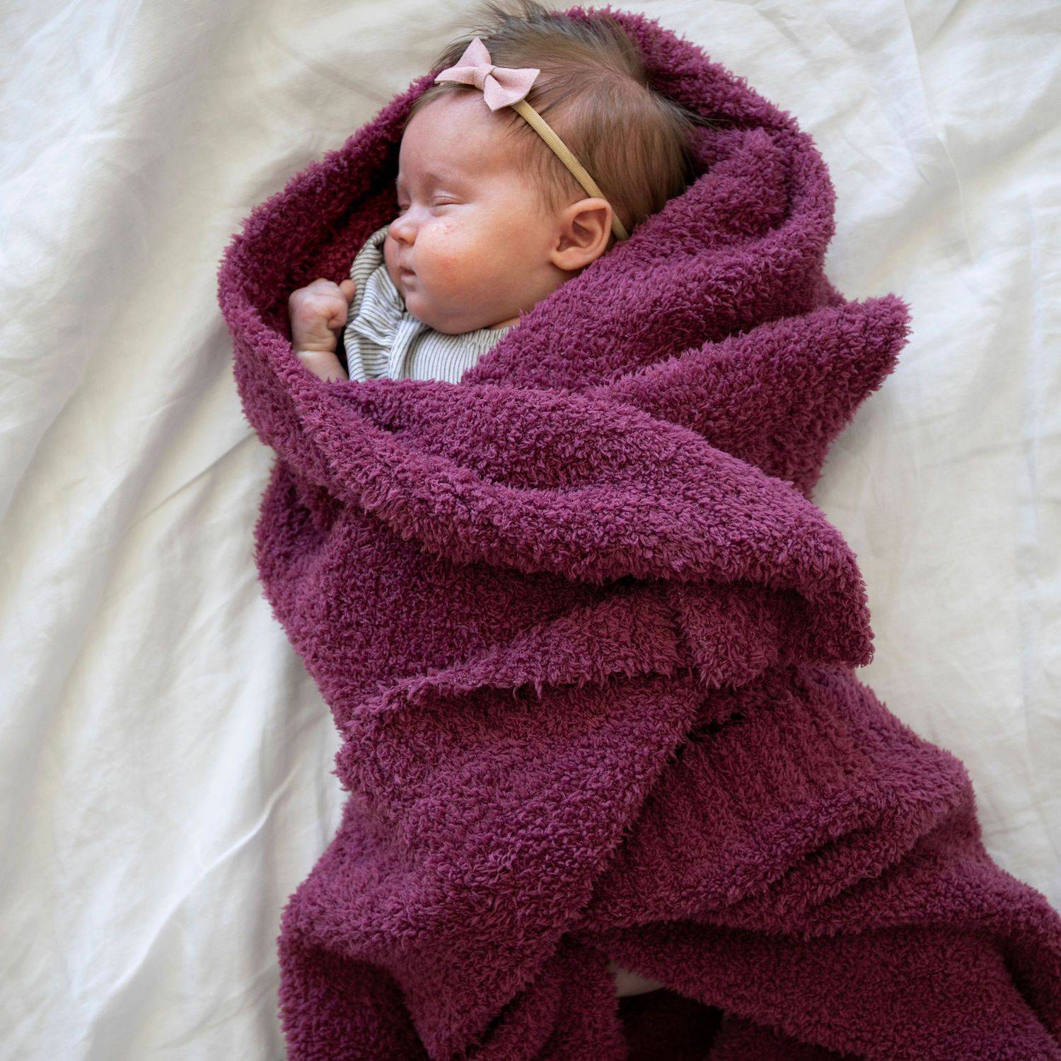Deep Rose Bamboni Receiving Blanket - Twinkle Twinkle Little One