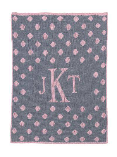Dotted Monogram Stroller Blanket - Twinkle Twinkle Little One