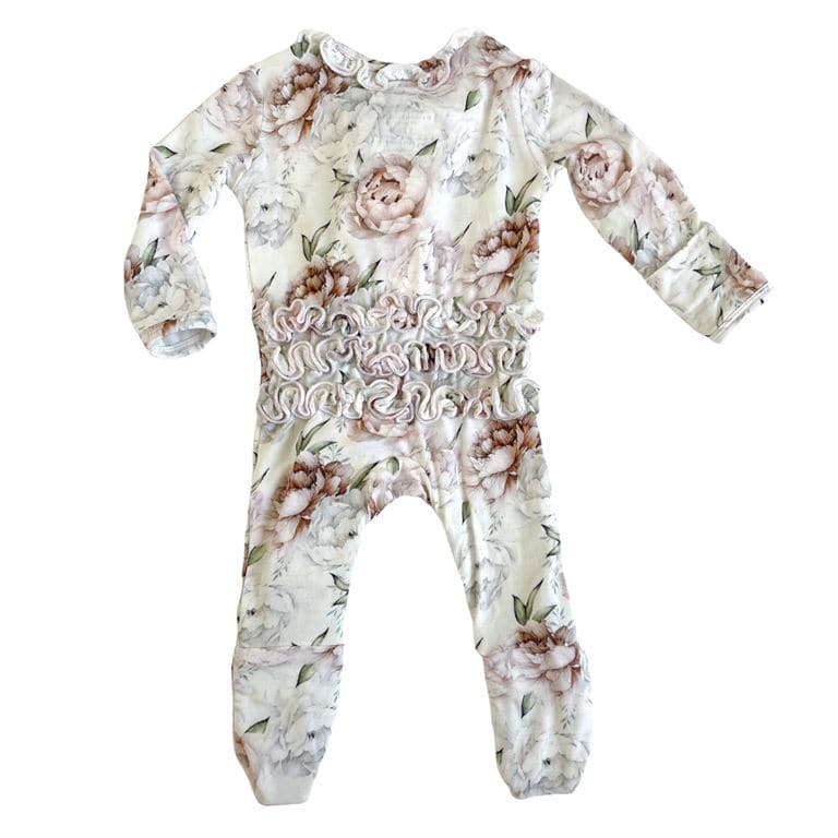 Floral Dreams Ruffle Footie - Twinkle Twinkle Little One
