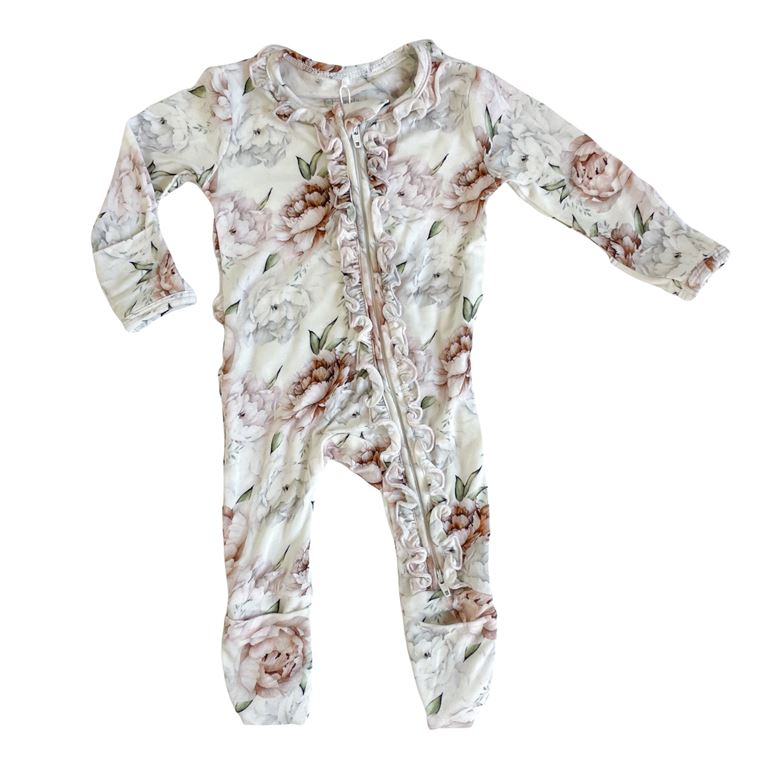 Floral Dreams Ruffle Footie - Twinkle Twinkle Little One