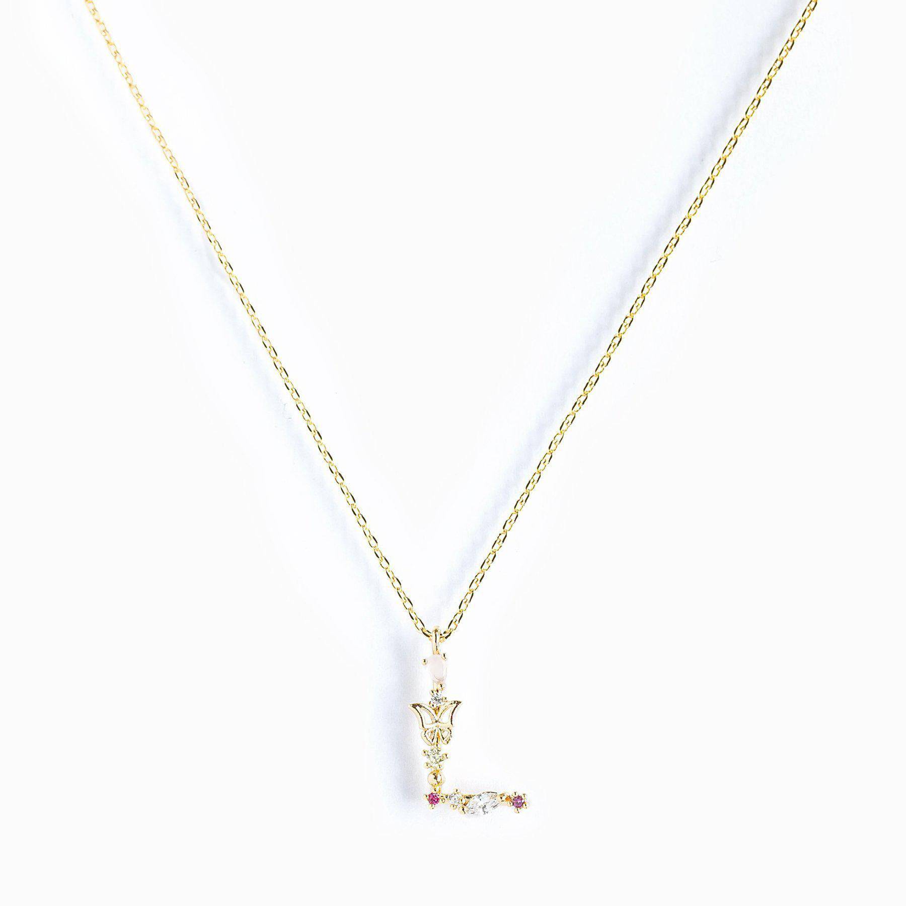 Flutterfly Stone Initial Necklace - Gold - Twinkle Twinkle Little One