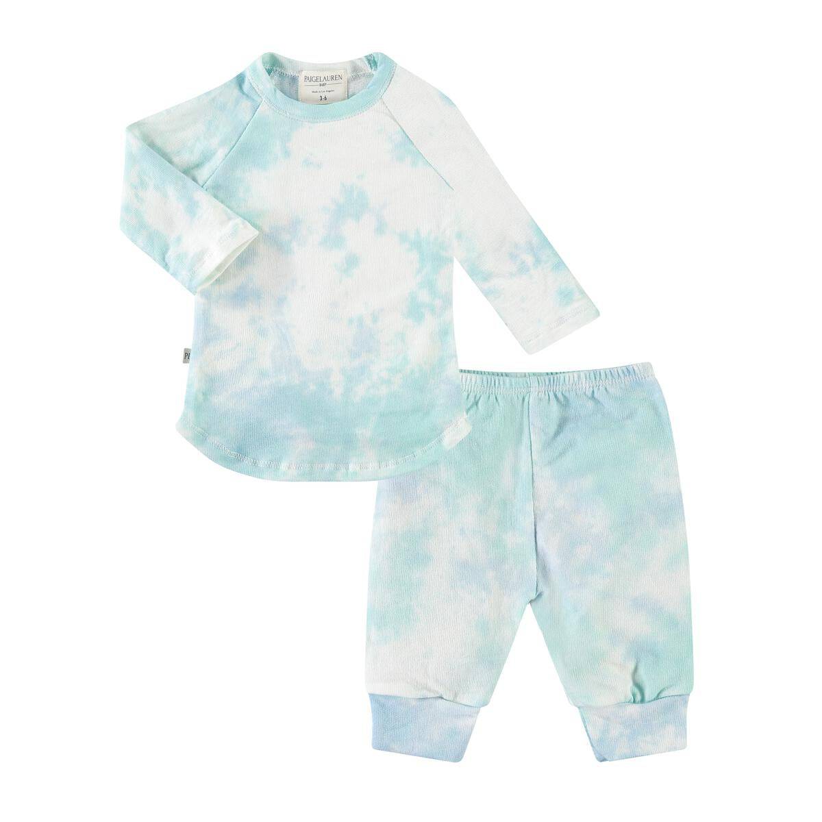 Blue Green French Terry Slub 3/4 Shirt & Legging Set - Twinkle Twinkle Little One