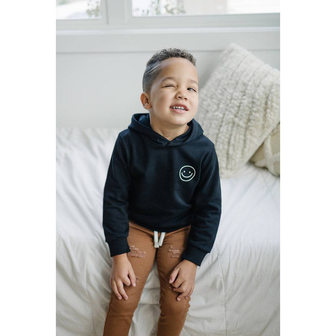 Happy Hoodie - Black - Twinkle Twinkle Little One