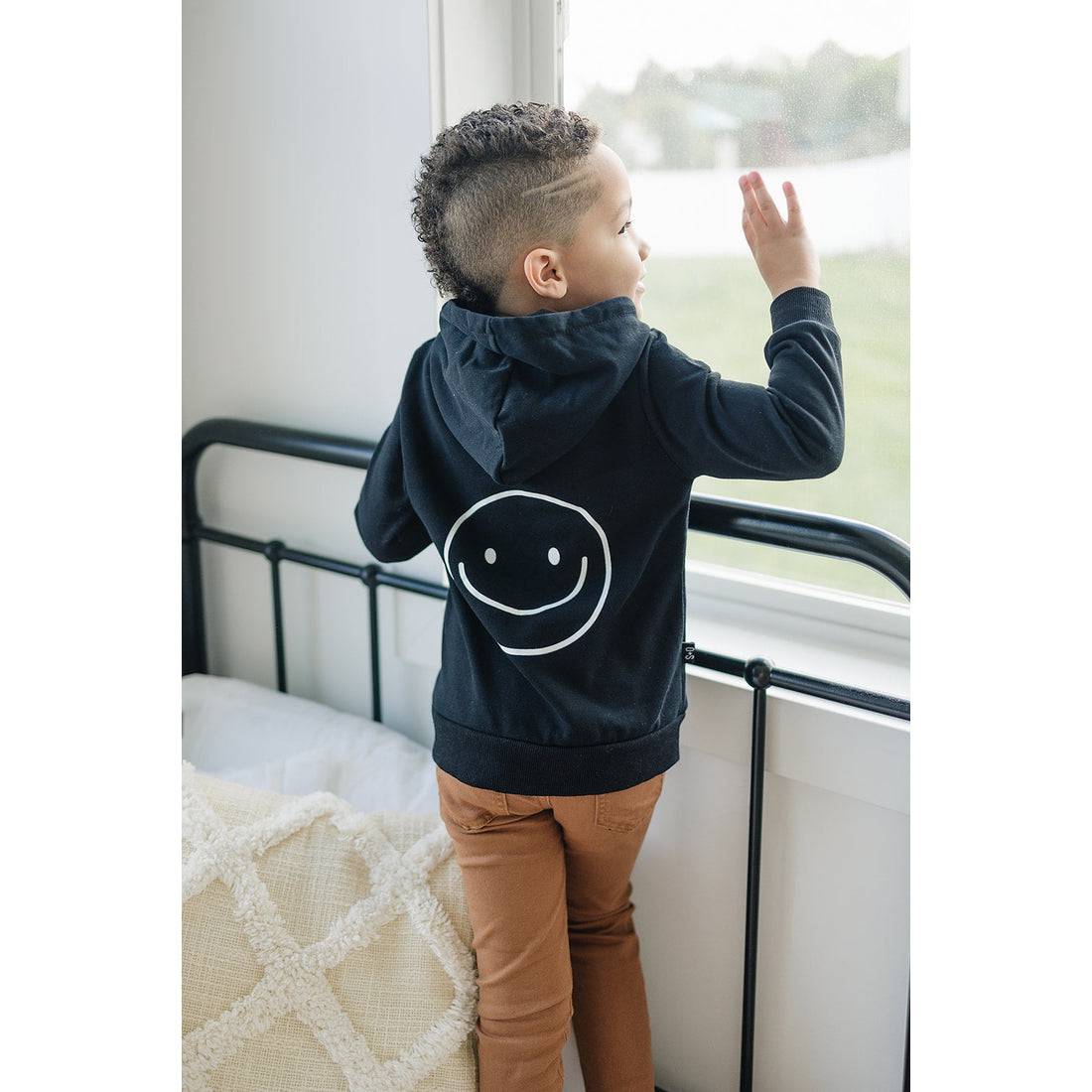 Happy Hoodie - Black - Twinkle Twinkle Little One