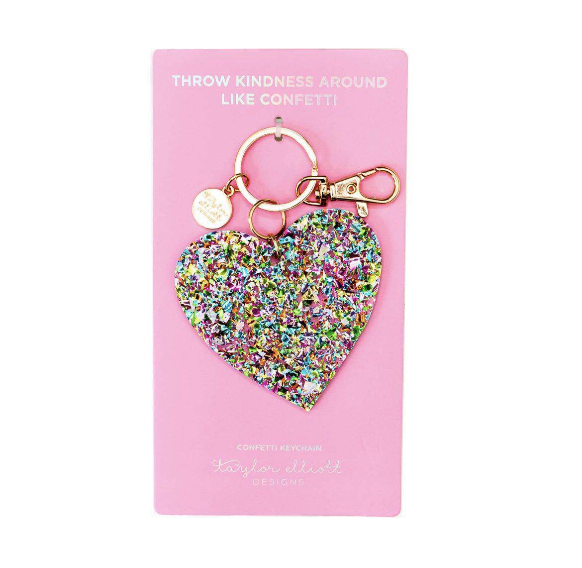 Confetti Acrylic Heart Keychain & Purse Clip - Twinkle Twinkle Little One