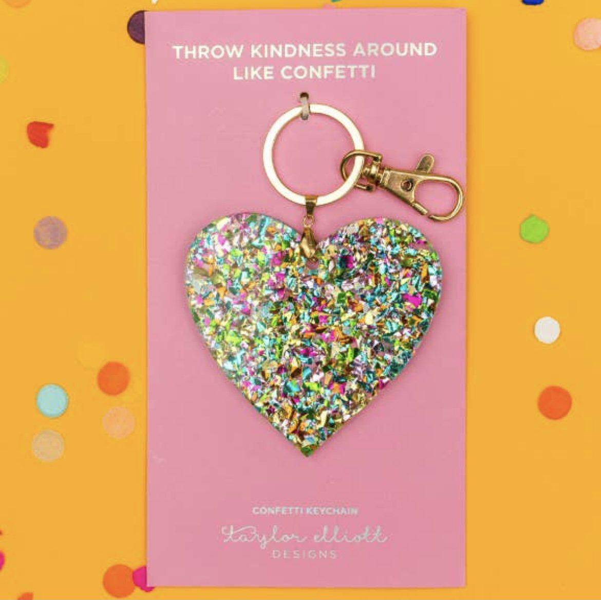 Confetti Acrylic Heart Keychain & Purse Clip - Twinkle Twinkle Little One
