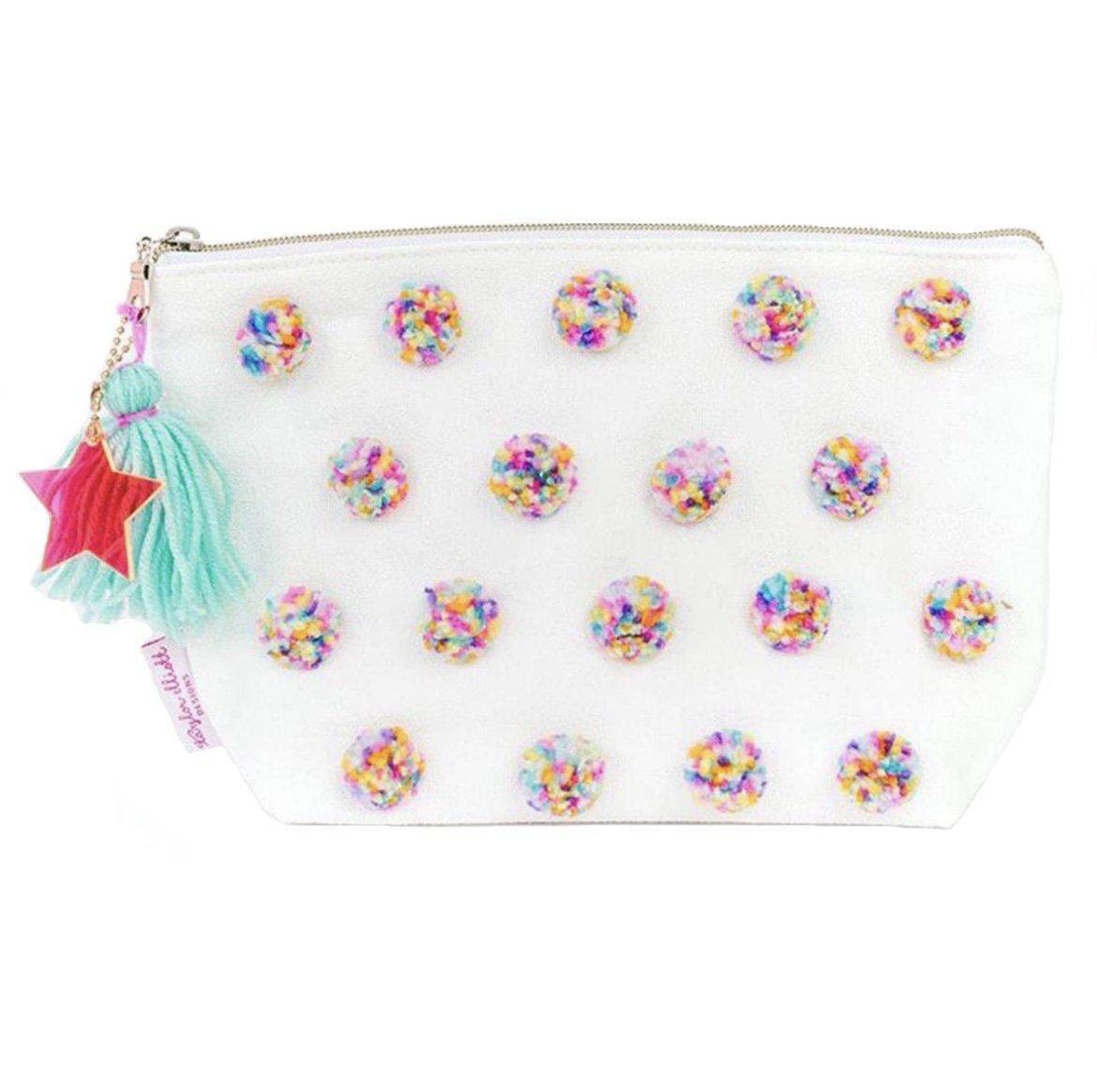 Large Multi-Pom Pom Pouch - Twinkle Twinkle Little One