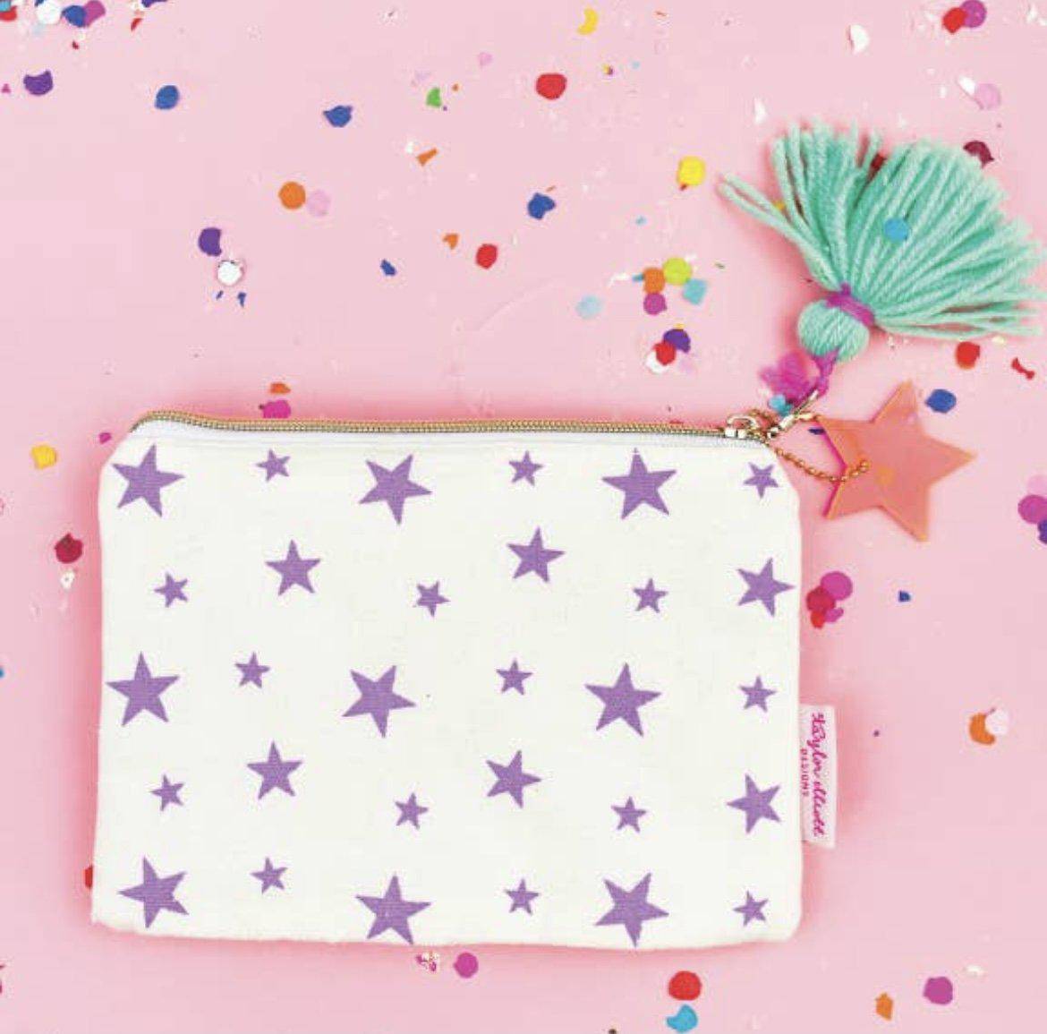 Mini Multi Pom Cardholder Keychain Pouch - Twinkle Twinkle Little One