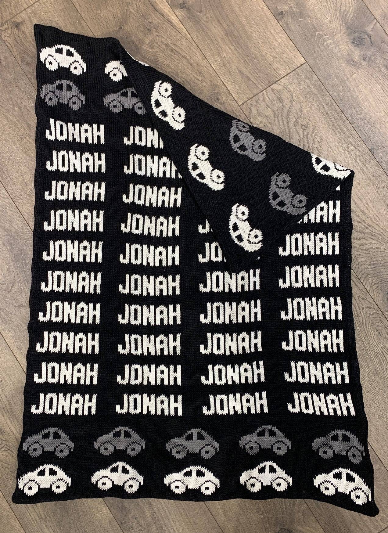 Repeating Name Car Double Cotton Knit Blanket - Twinkle Twinkle Little One