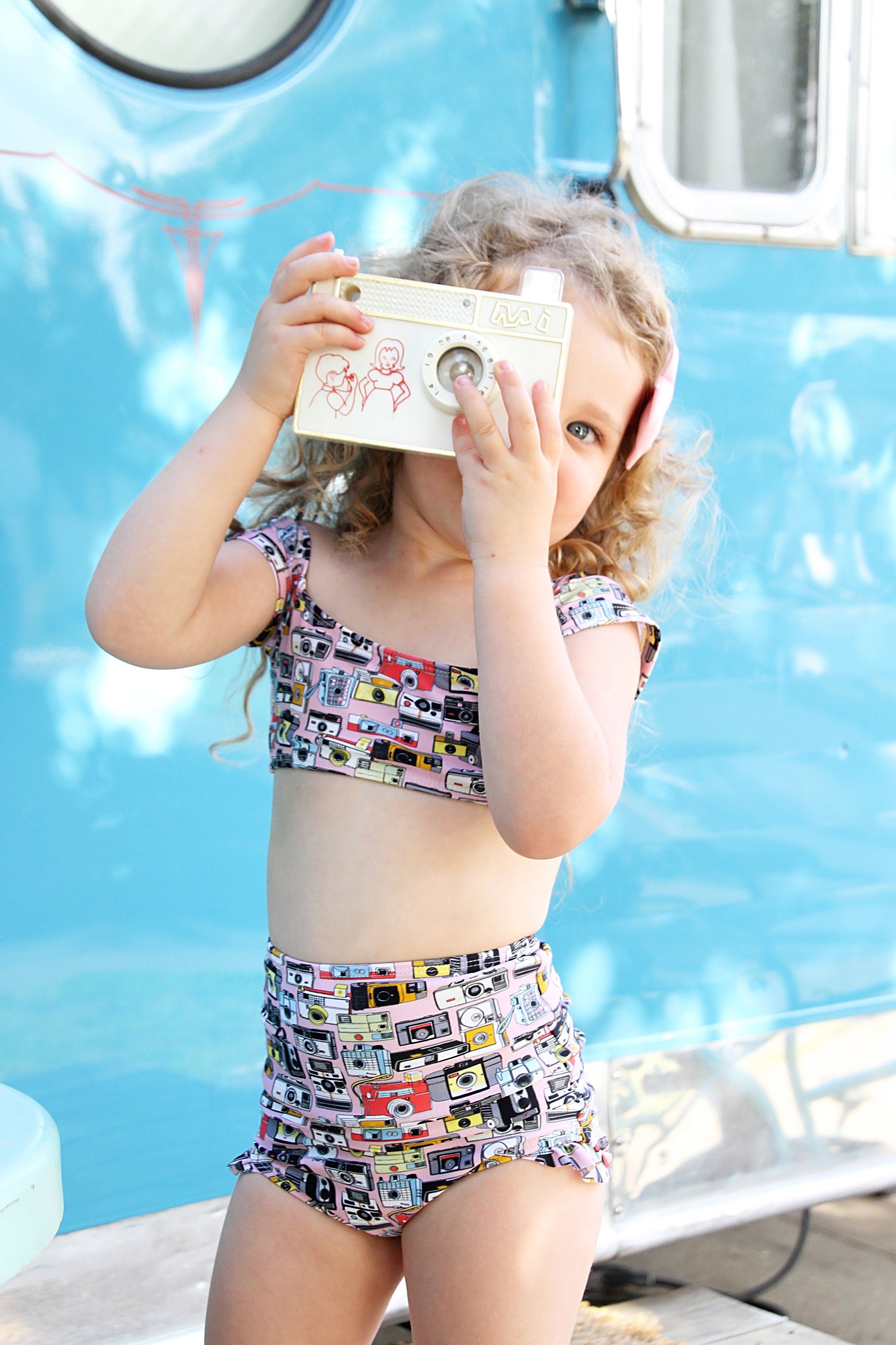 Mini Pink Vintage Camera Print Bikini - Twinkle Twinkle Little One