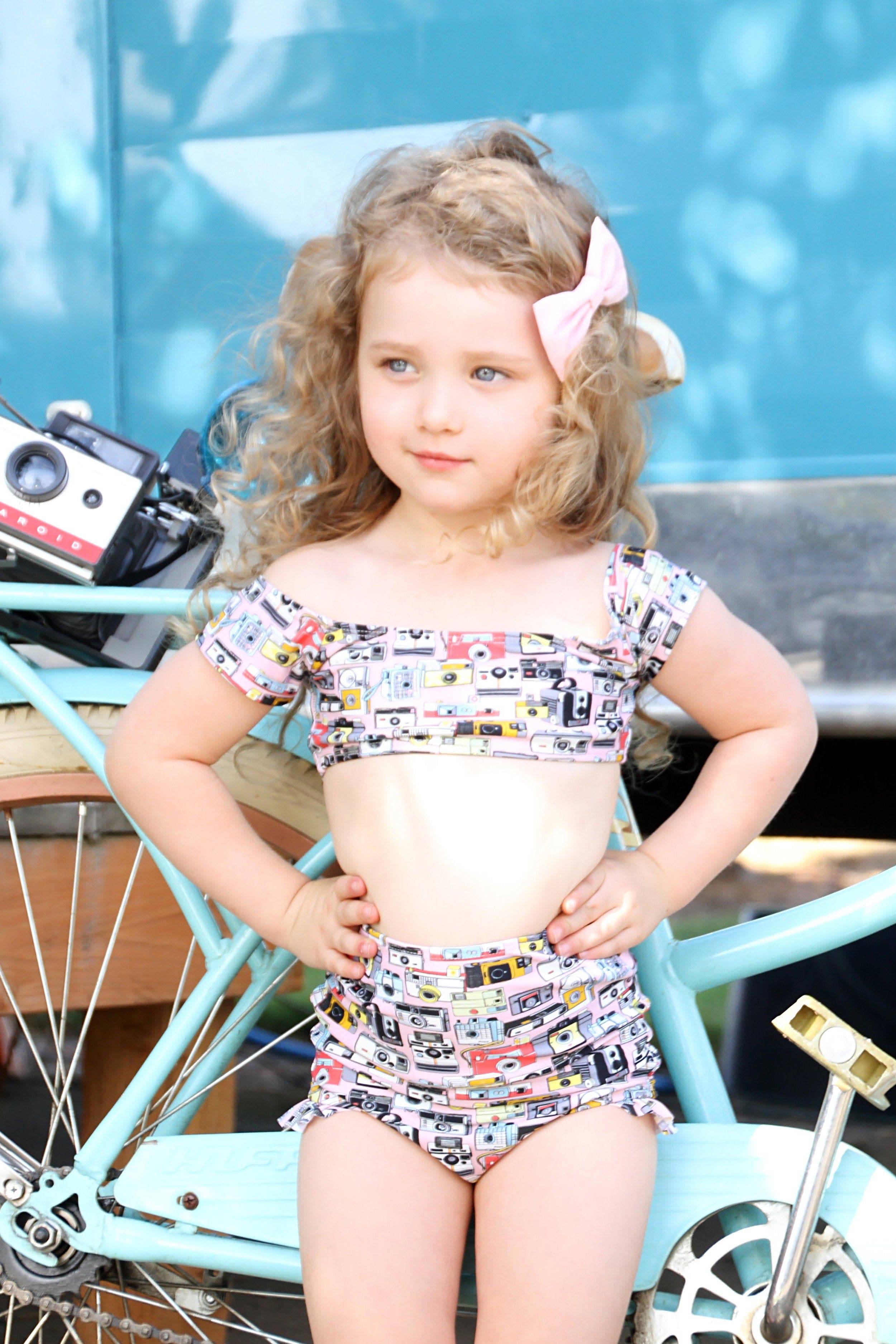 Mini Pink Vintage Camera Print Bikini - Twinkle Twinkle Little One