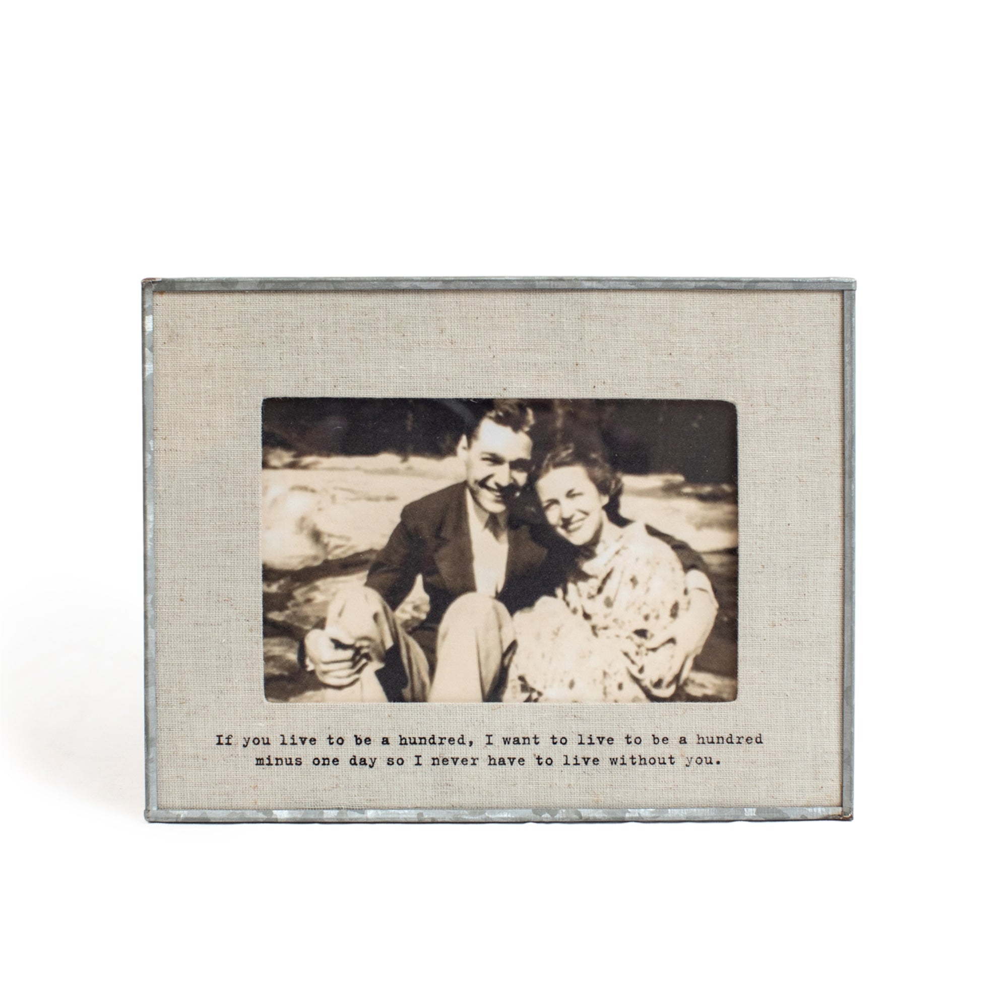 If You Live To Be A Hundred Horizontal Glass Linen Photo Frame - Twinkle Twinkle Little One