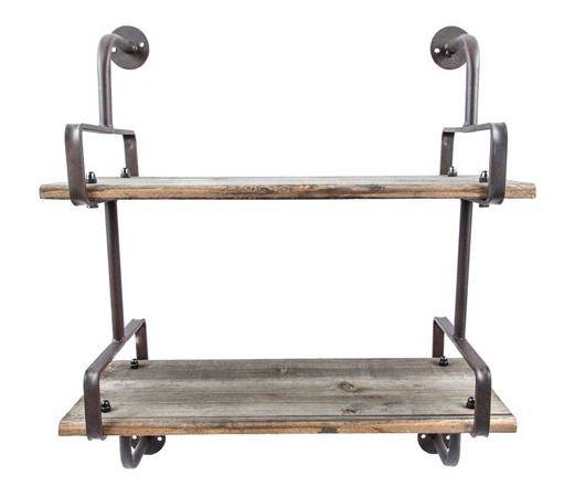 Industrial Wood Wall Shelf