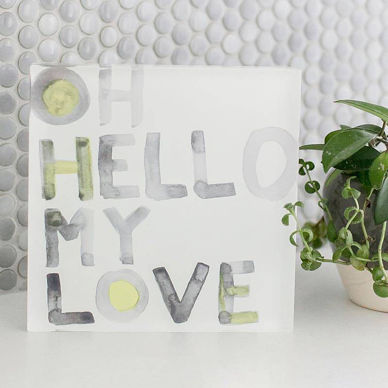 Lucite Block - Oh Hello My Love - Twinkle Twinkle Little One