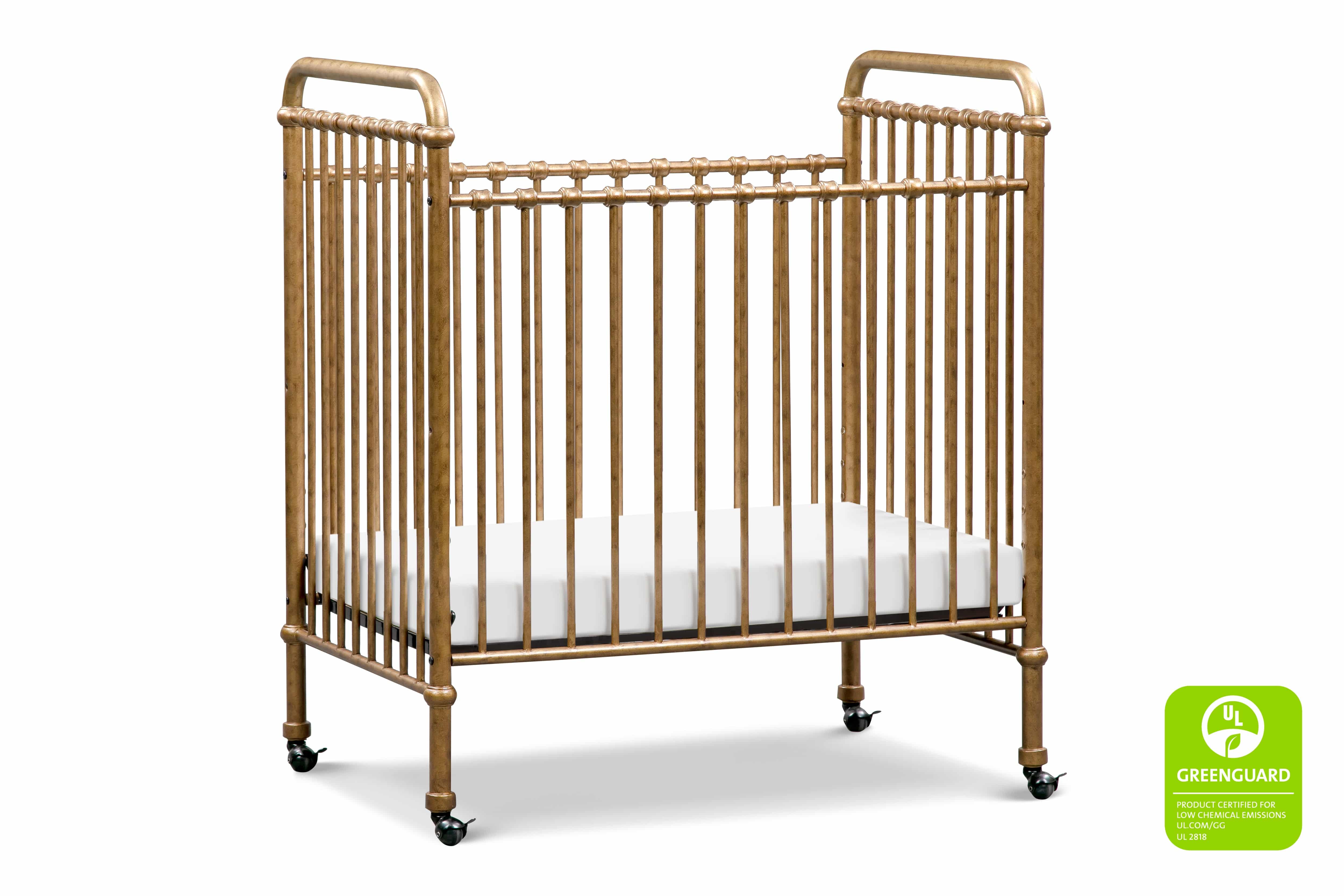 Abigail 3-in-1 Convertible Mini Crib in Vintage Gold - Twinkle Twinkle Little One