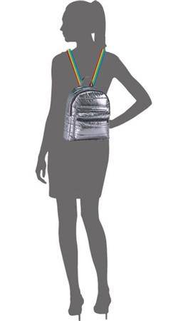 Gunmetal Puffer Mini Backpack with Multi Star Straps - Twinkle Twinkle Little One
