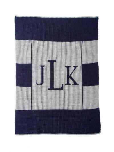 Multi Stripe Monogram Stroller Blanket - Twinkle Twinkle Little One