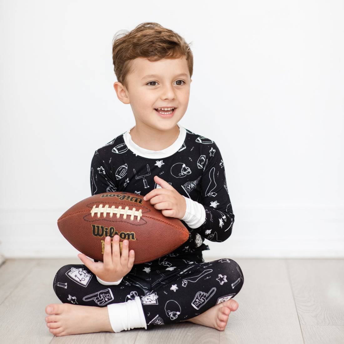 Midnight Football 2 Piece Bamboo Pajamas - Twinkle Twinkle Little One