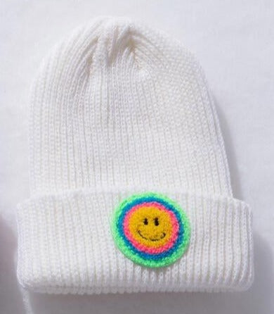 White Multi Smile Beanie - Twinkle Twinkle Little One