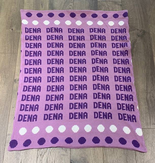 Repeating Name Polka Dot Double Cotton Knit Blanket - Twinkle Twinkle Little One