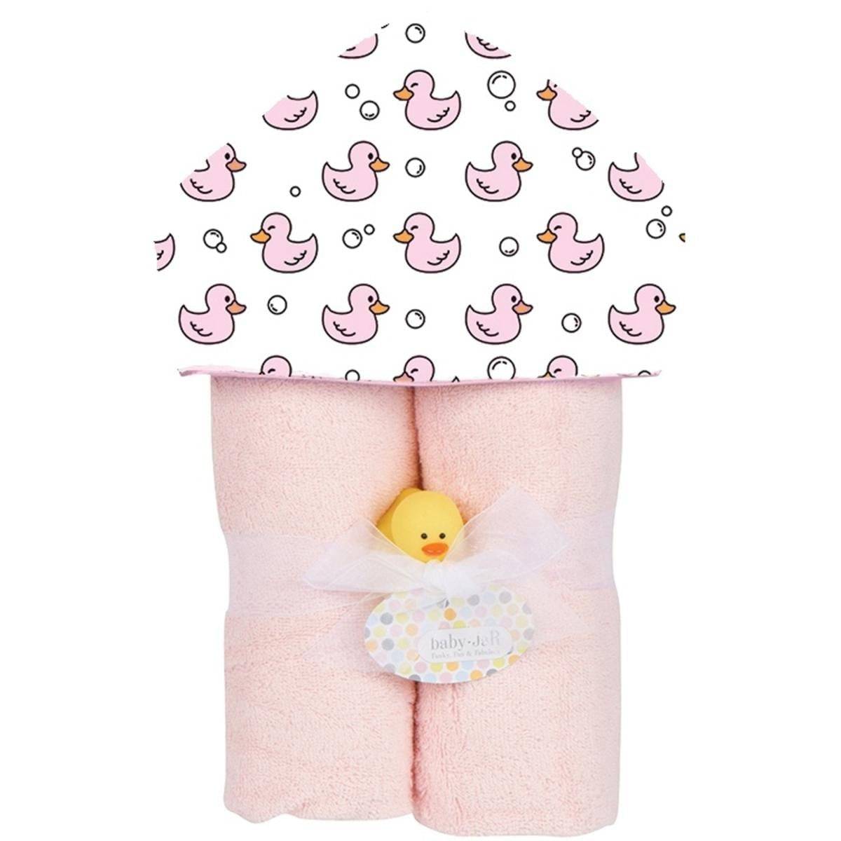 Pink Ducks Plush Deluxe Hooded Towel - Twinkle Twinkle Little One
