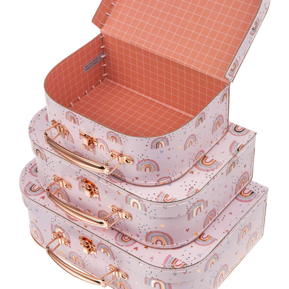 Set of 3 Suitcases - Boho Rainbow - Twinkle Twinkle Little One