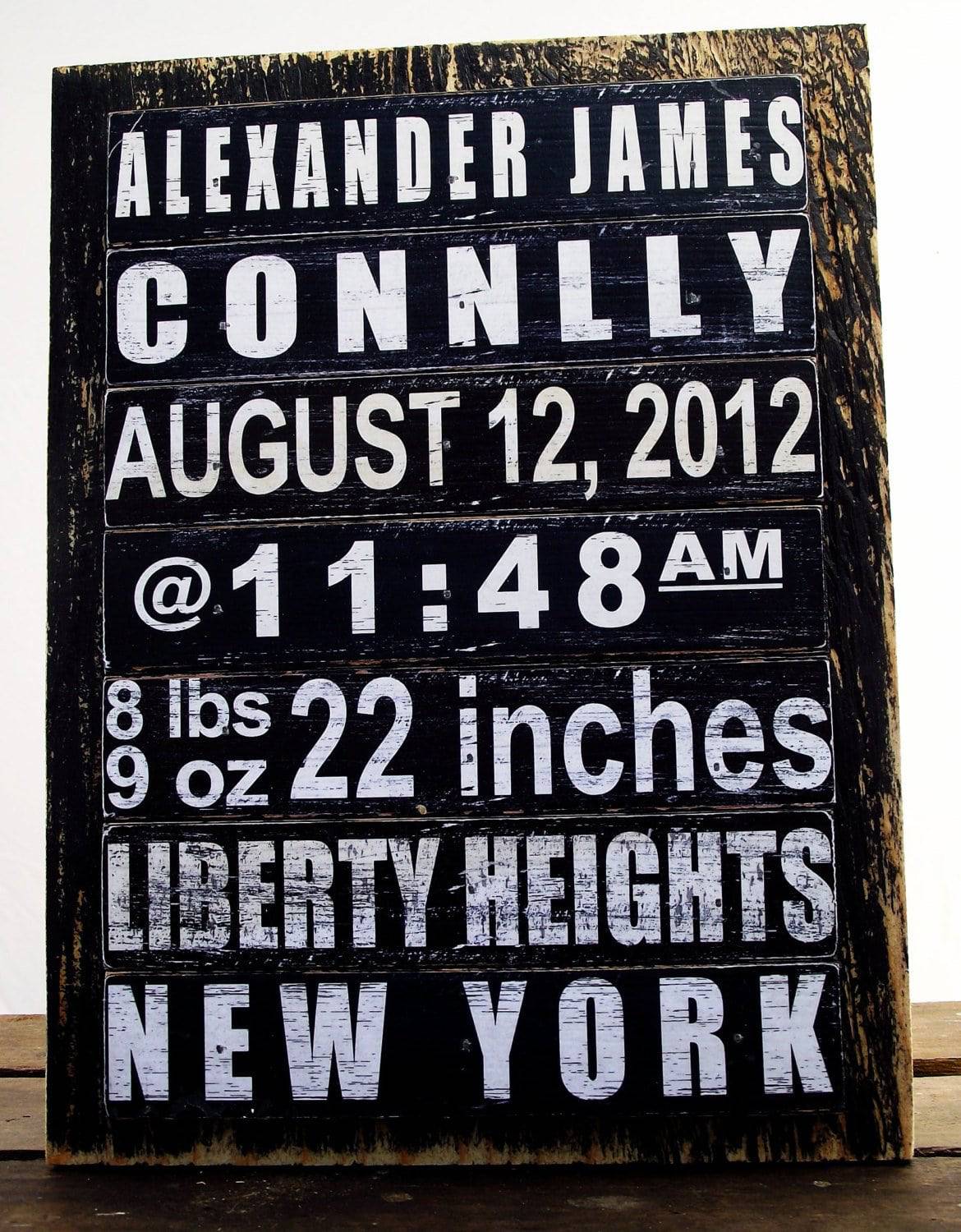 Retro Subway Birth Announcement Sign