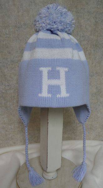 Stripe Earflap Initial Pom Hat - Twinkle Twinkle Little One